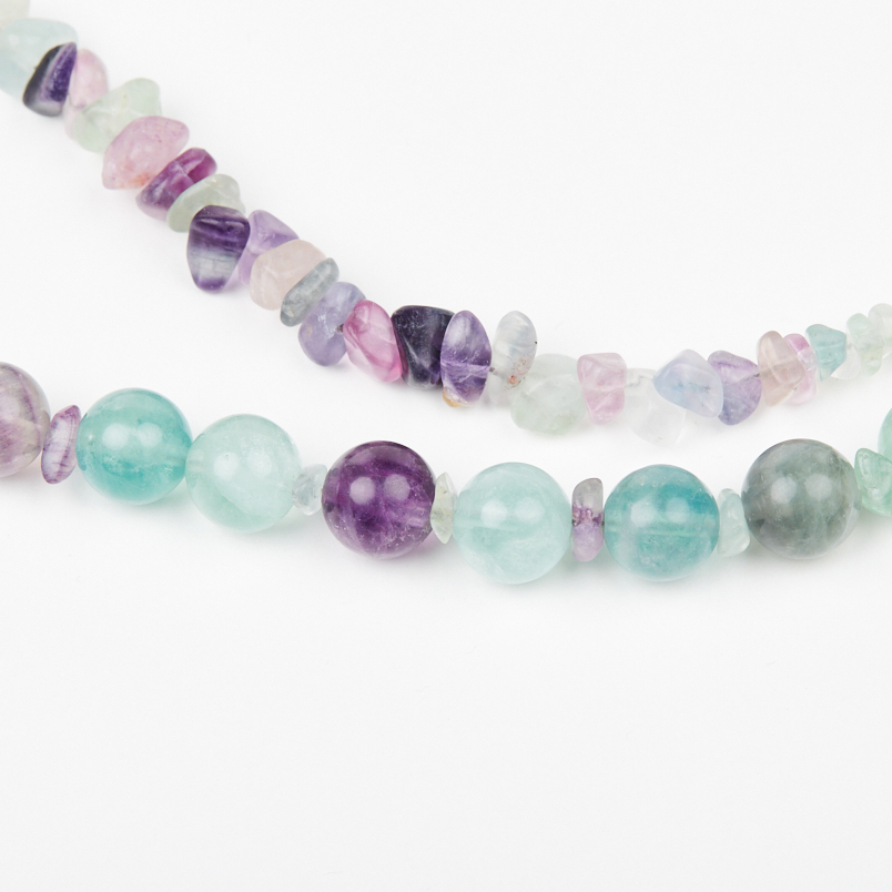 Бусы флюорит 10 мм 46 см (+7 см) (сталь хир.)