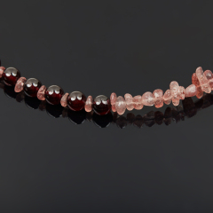 Бусы микс авантюрин, гранат (сталь хир.) 6 мм 44 см (+7 см)