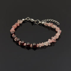 Браслет микс авантюрин, гранат (сталь хир.) 6 мм 16 см (+3 см)