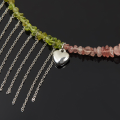 Бусы микс авантюрин, хризолит (сталь хир.) 44 см (+7 см)