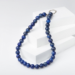 Бусы лазурит Афганистан (сталь хир.) 12 мм 41 см (+7 см)