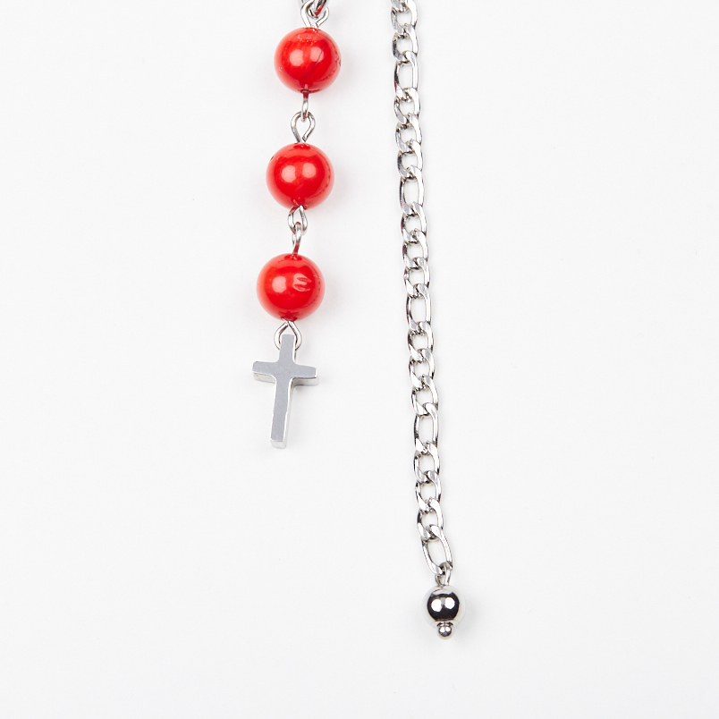 Бусы коралл красный Индонезия (сталь хир.) длинные 7 мм 105 см