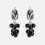 Серьги агат черный Бразилия (биж. сплав, сталь хир., эмаль)