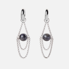 Серьги лабрадор Мадагаскар (сталь хир.)