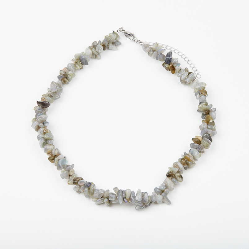 Бусы лабрадор Мадагаскар (сталь хир.) (жгут) 46 см (+7 см)