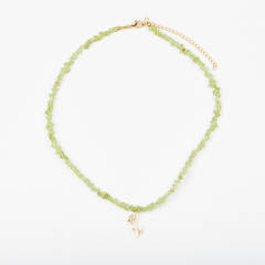 Бусы хризолит США (сталь хир. позолота) 42 см (+7 см)