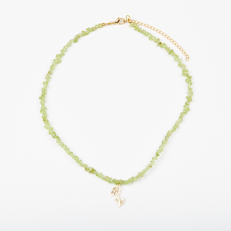 Бусы хризолит США (сталь хир. позолота) 42 см (+7 см)