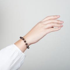 Браслет гранат альмандин Индия (сталь хир.) 8 мм 17 см (+3 см)