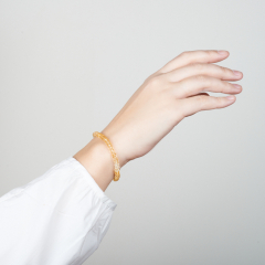 Браслет цитрин Бразилия (сталь хир.) огранка 5 мм 17 см (+3 см)