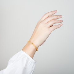 Браслет цитрин Бразилия (сталь хир.) огранка 5 мм 17 см (+3 см)