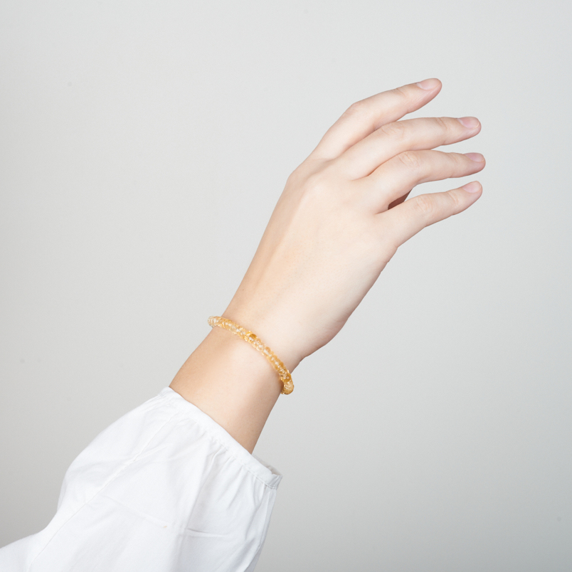 Браслет цитрин Бразилия (сталь хир.) огранка 5 мм 17 см (+3 см)