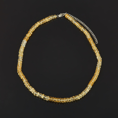 Бусы цитрин Бразилия (сталь хир.) огранка 44 см (+7 см)