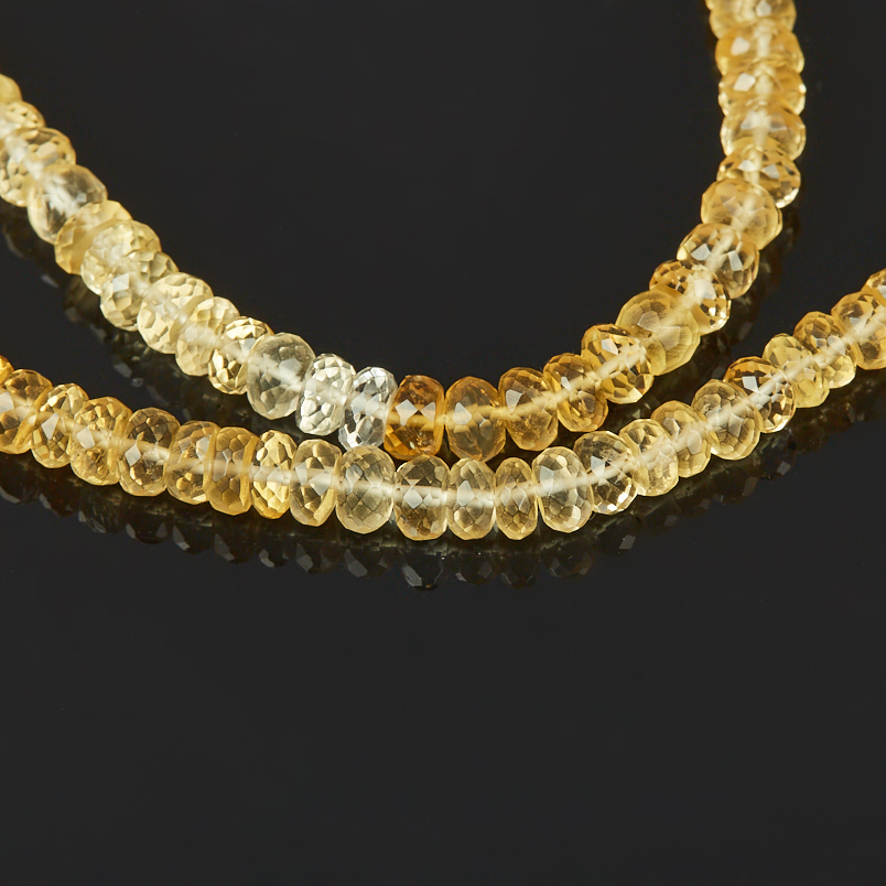 Бусы цитрин Бразилия (сталь хир.) огранка 44 см (+7 см)