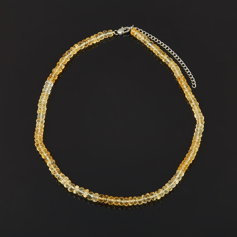 Бусы цитрин Бразилия (сталь хир.) огранка 40 см (+7 см)