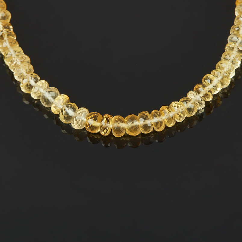 Бусы цитрин Бразилия (сталь хир.) огранка 40 см (+7 см)