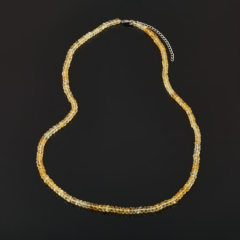 Бусы цитрин Бразилия (сталь хир.) длинные огранка 62 см (+7 см)