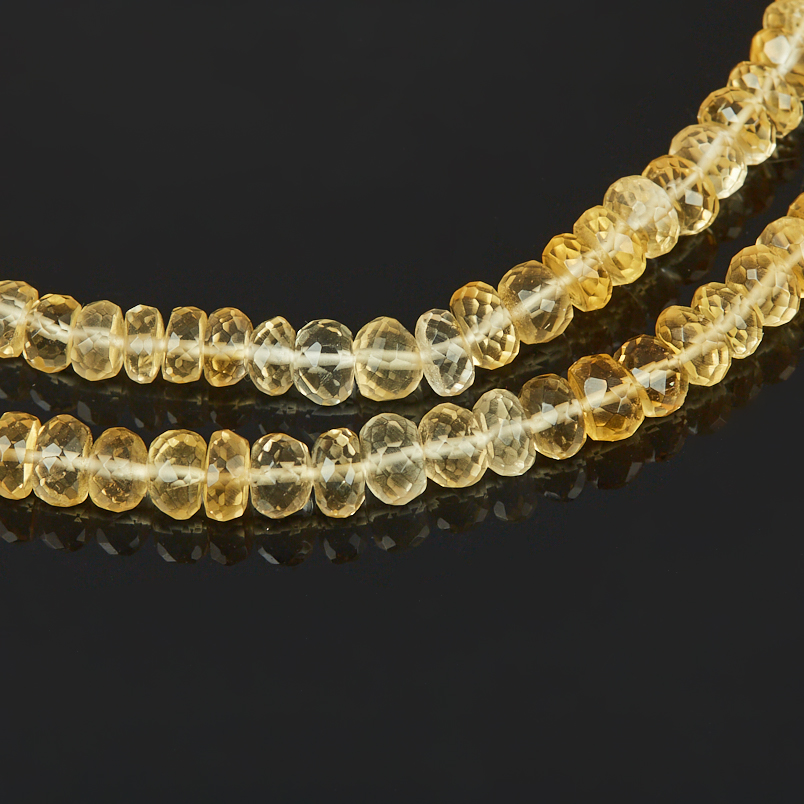 Бусы цитрин Бразилия (сталь хир.) длинные огранка 62 см (+7 см)