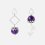 Серьги аметист Бразилия (сталь хир.) пуссеты
