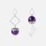 Серьги аметист Бразилия (сталь хир.) пуссеты