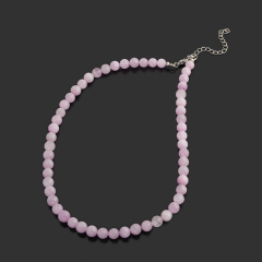 Бусы кунцит Бразилия (сталь хир.) 10 мм 46 см (+7 см)