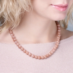 Бусы солнечный камень Индия длинные 8 мм 60 см (+7 см) (сталь хир.)