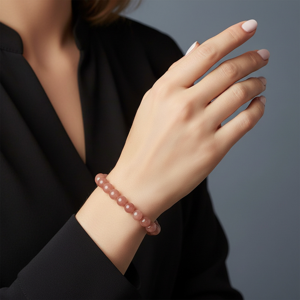 Браслет солнечный камень Индия 8 мм 18 см