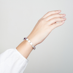 Браслет флюорит (сталь хир.) 17 см (+3 см)