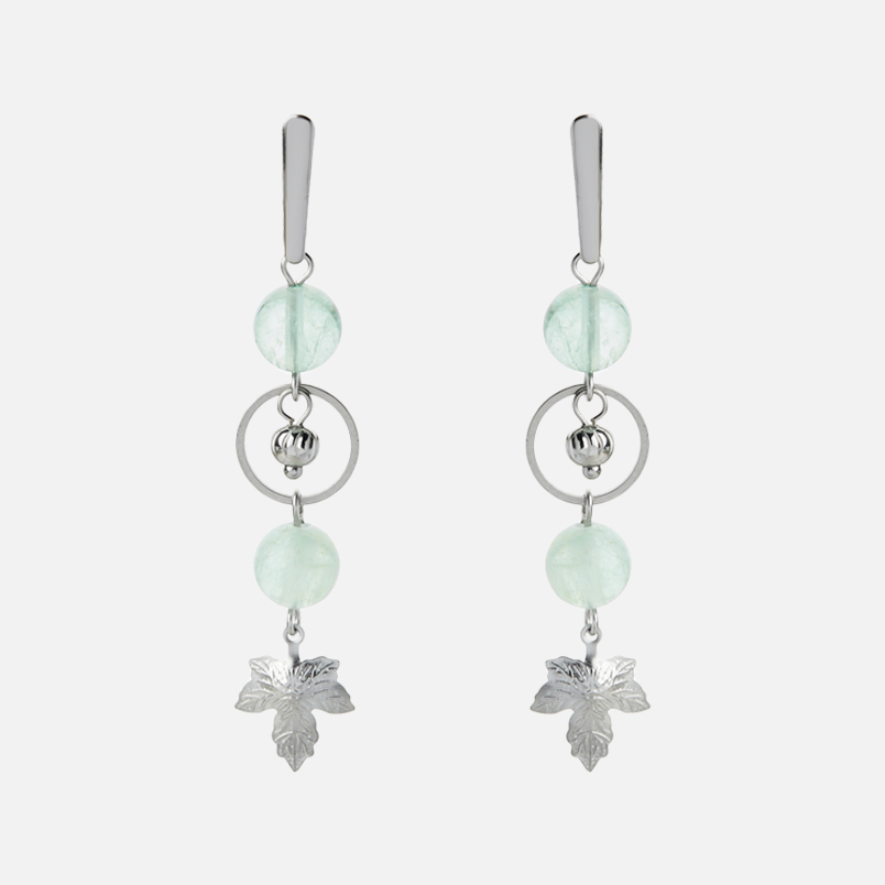 Серьги флюорит (сталь хир.) пуссеты