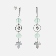 Серьги флюорит (сталь хир.) пуссеты