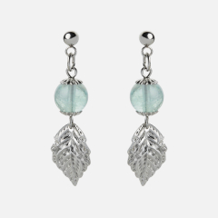 Серьги флюорит зеленый (сталь хир.) пуссеты