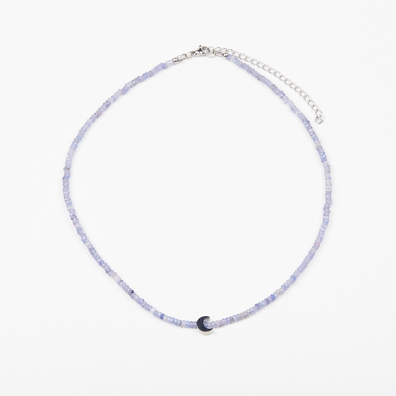 Бусы танзанит Танзания (сталь хир.) огранка 3 мм 40 см (+7 см)