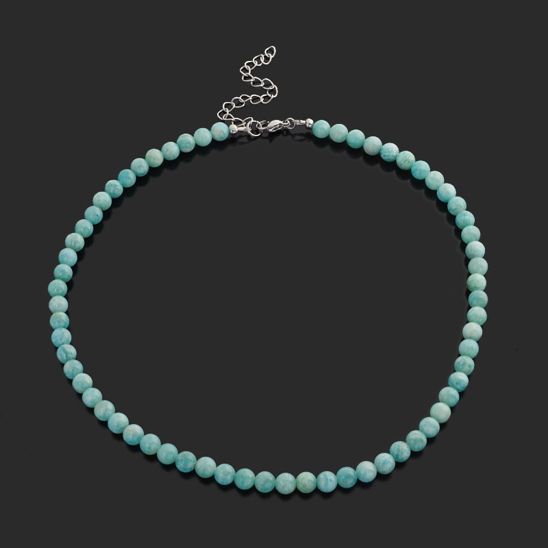Бусы амазонит Перу (сталь хир.) 6 мм 58 см (+7 см)