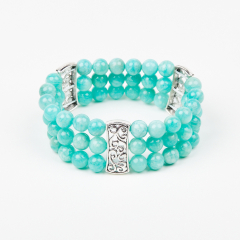 Браслет амазонит Перу (биж. сплав) 8 мм 18 см