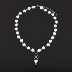 Бусы перламутр белый Индонезия (сталь хир.) 52 см (+7 см)