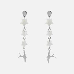 Серьги перламутр белый Индонезия (сталь хир.) пуссеты