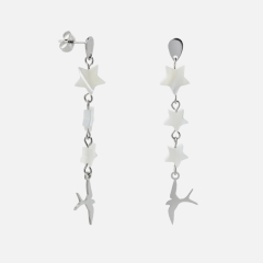 Серьги перламутр белый Индонезия (сталь хир.) пуссеты