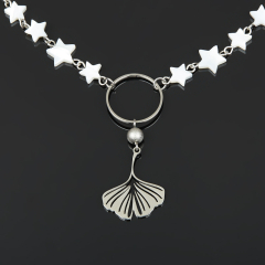 Чокер перламутр белый Индонезия (сталь хир.) (колье) 40 см (+7 см)