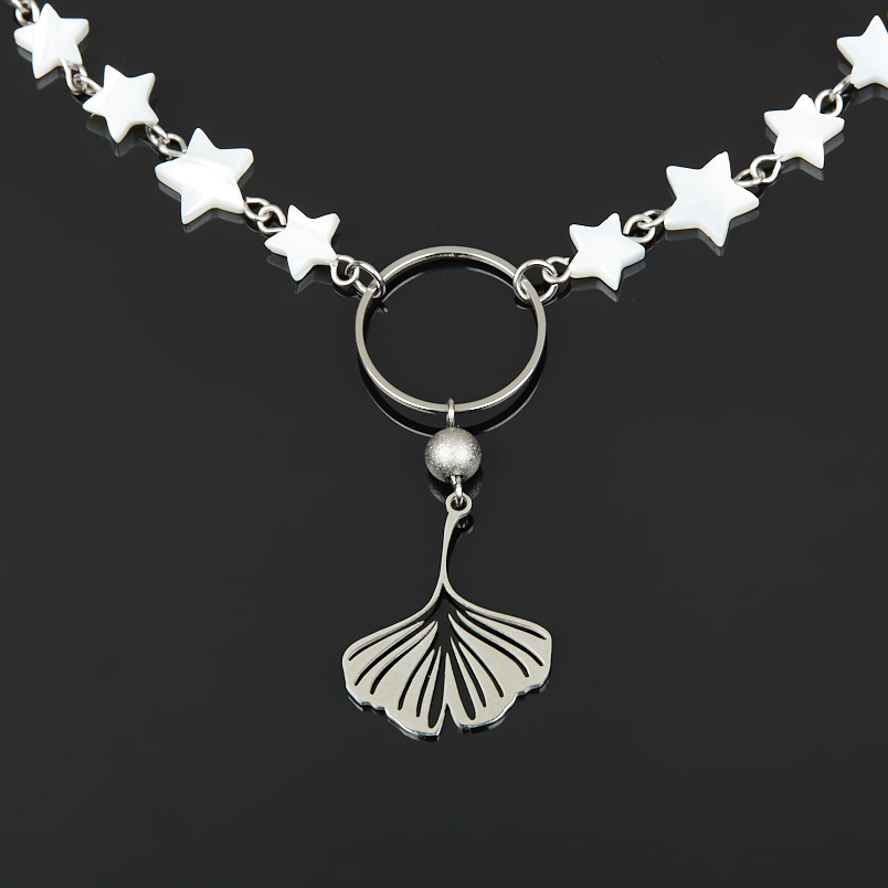 Чокер перламутр белый Индонезия (сталь хир.) (колье) 40 см (+7 см)