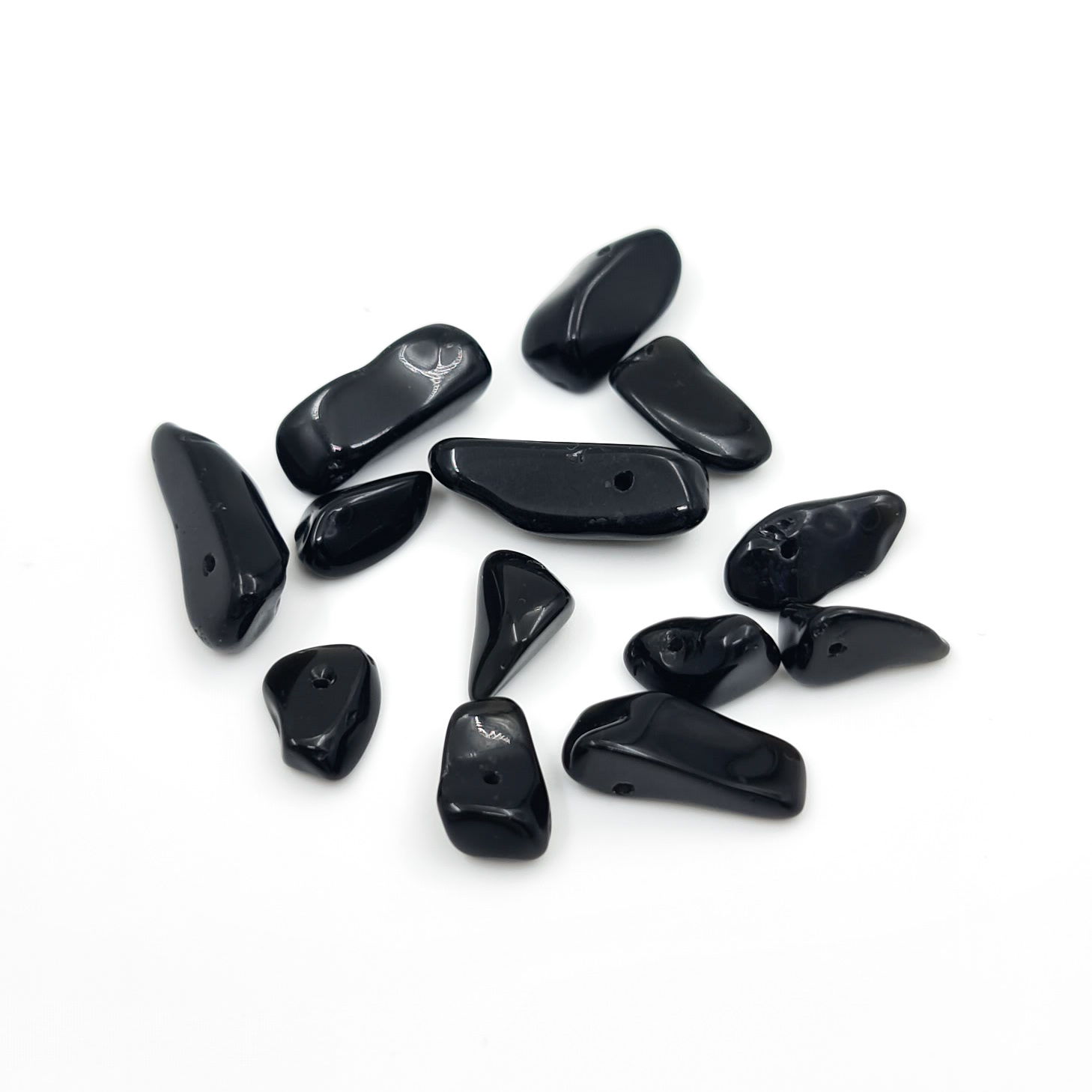 Бусина обсидиан черный Мексика галтовка 13 мм (1 шт)