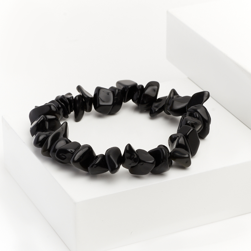 Браслет обсидиан черный Мексика 19&nbsp;см