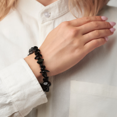 Браслет обсидиан черный Мексика 20 см