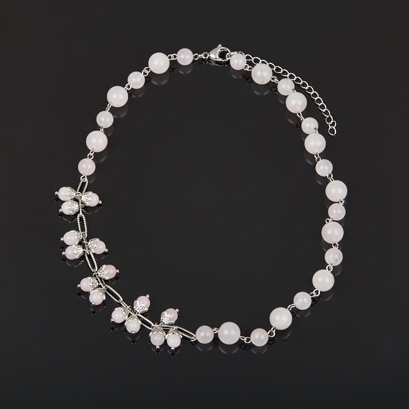 Бусы розовый кварц Бразилия (сталь хир.) 48 см (+7 см)