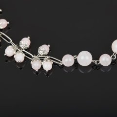 Бусы розовый кварц Бразилия (сталь хир.) 48 см (+7 см)