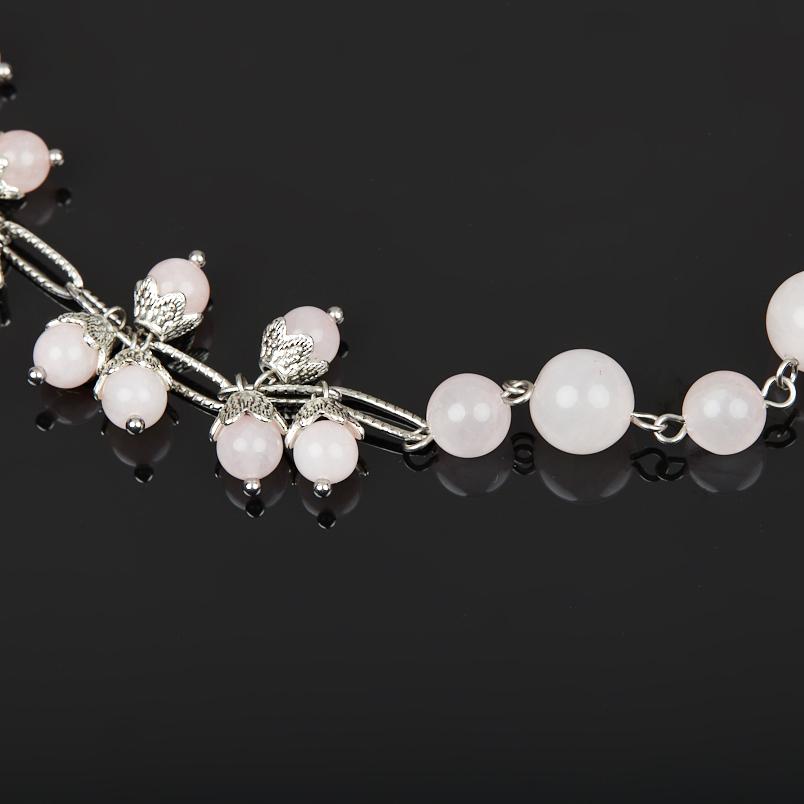 Бусы розовый кварц Бразилия (сталь хир.) 48 см (+7 см)