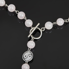 Бусы розовый кварц Бразилия (сталь хир.) 46 см