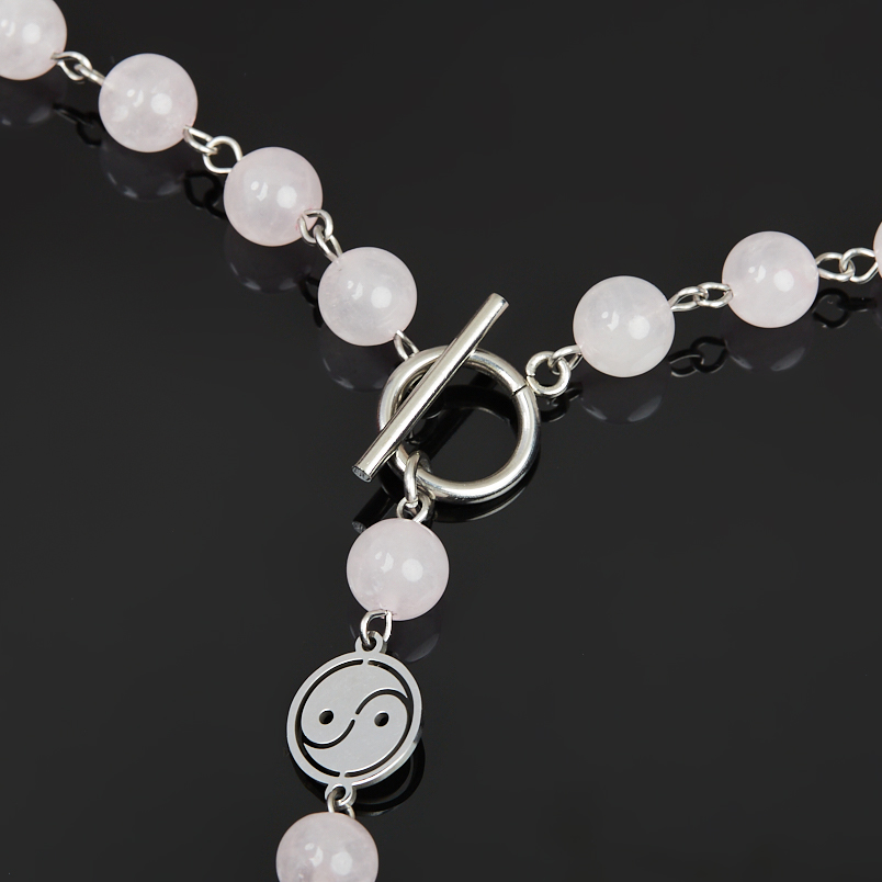 Бусы розовый кварц Бразилия (сталь хир.) 46 см