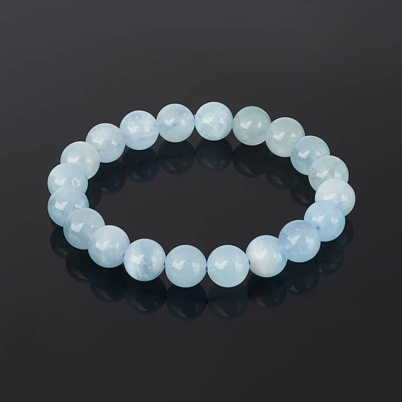 Браслет аквамарин Бразилия 10 мм 18 см