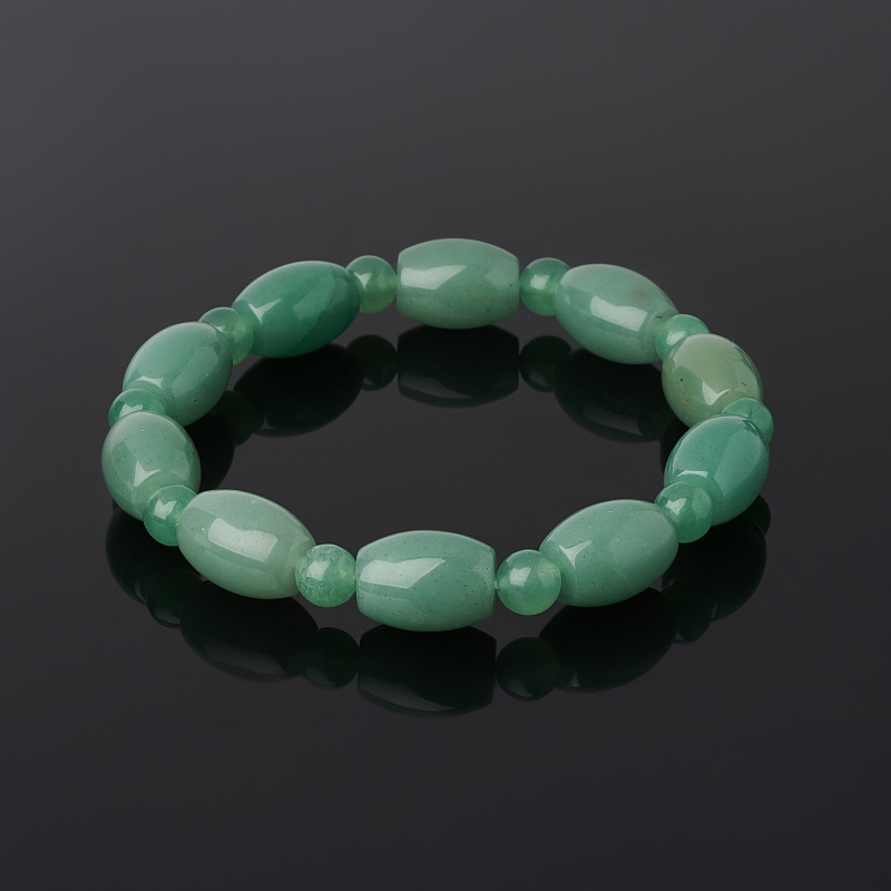 Браслет авантюрин зеленый Зимбабве 6 мм 17 см