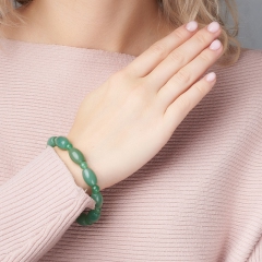 Браслет авантюрин зеленый Зимбабве 6 мм 17 см