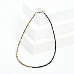 Чокер микс пирит, шпинель (сталь хир.) огранка 3 мм 40 см (+7 см)